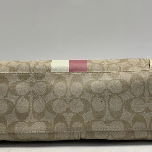 Coach Beige and Pink Signature Tote Bag - Picture 4 of 7